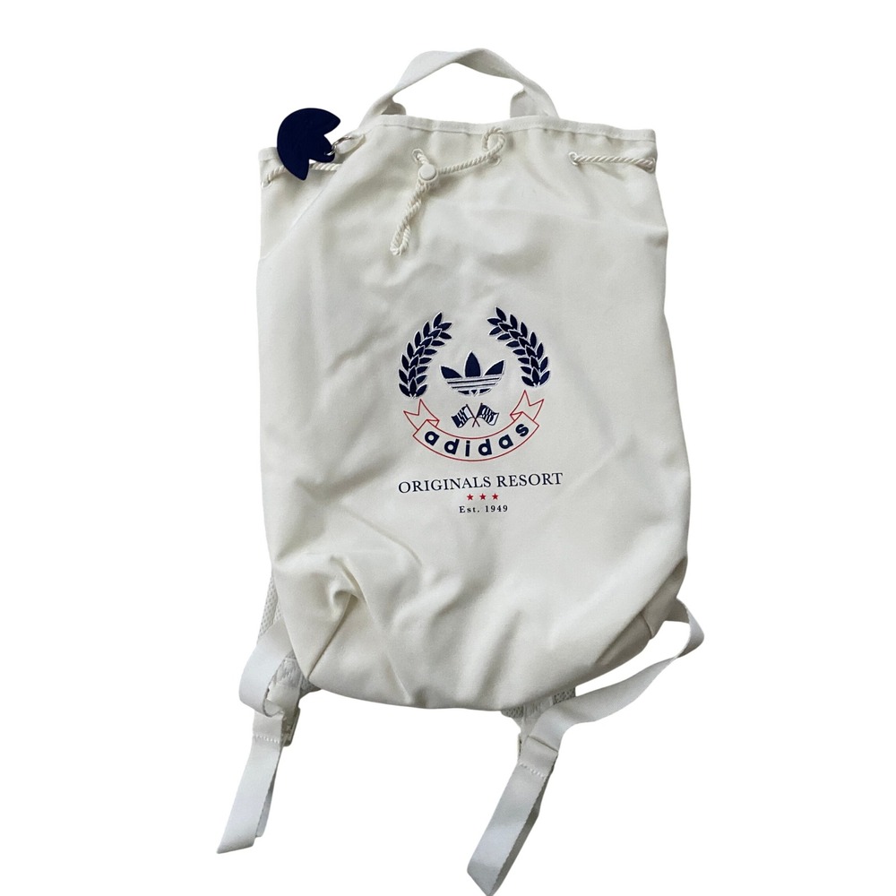 Adidas Originals Resort Backpack Unisex White Canvas Drawstring Bag